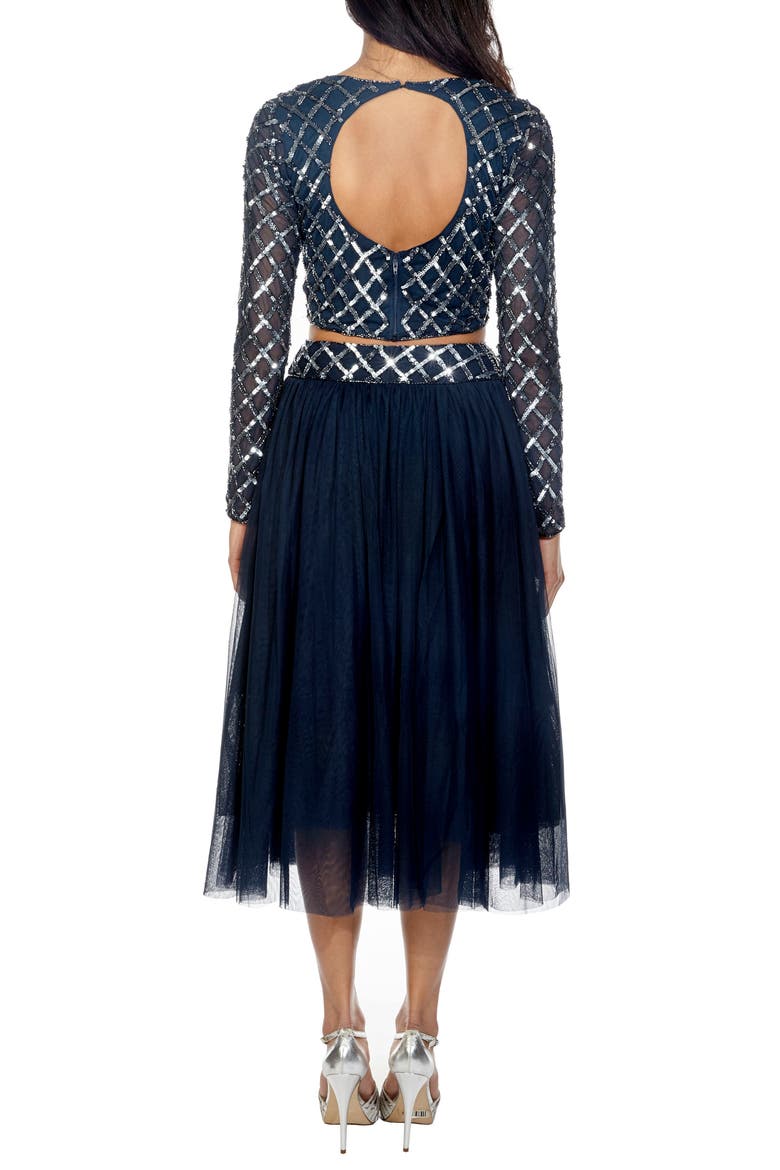 Carmel Sequin Top & Tulle Skirt Combo, Alternate, color, NAVY