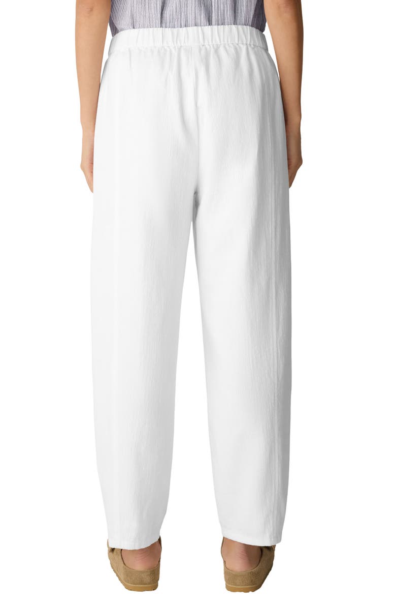 Eileen Fisher Organic Cotton & Organic Linen Ankle Lantern Pants, Alternate, color, White
