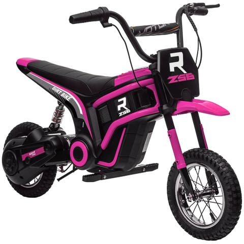 24V 350W Electric Dirt Bike with Twist Grip Throttle, 15 MPH, Music Horn, Rear Suspension