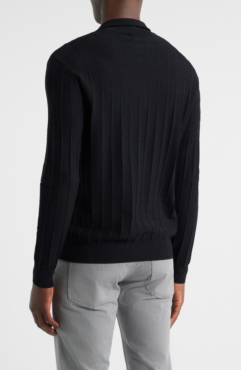 Emporio Armani Rib Quarter Zip Sweater, Alternate, color, Black
