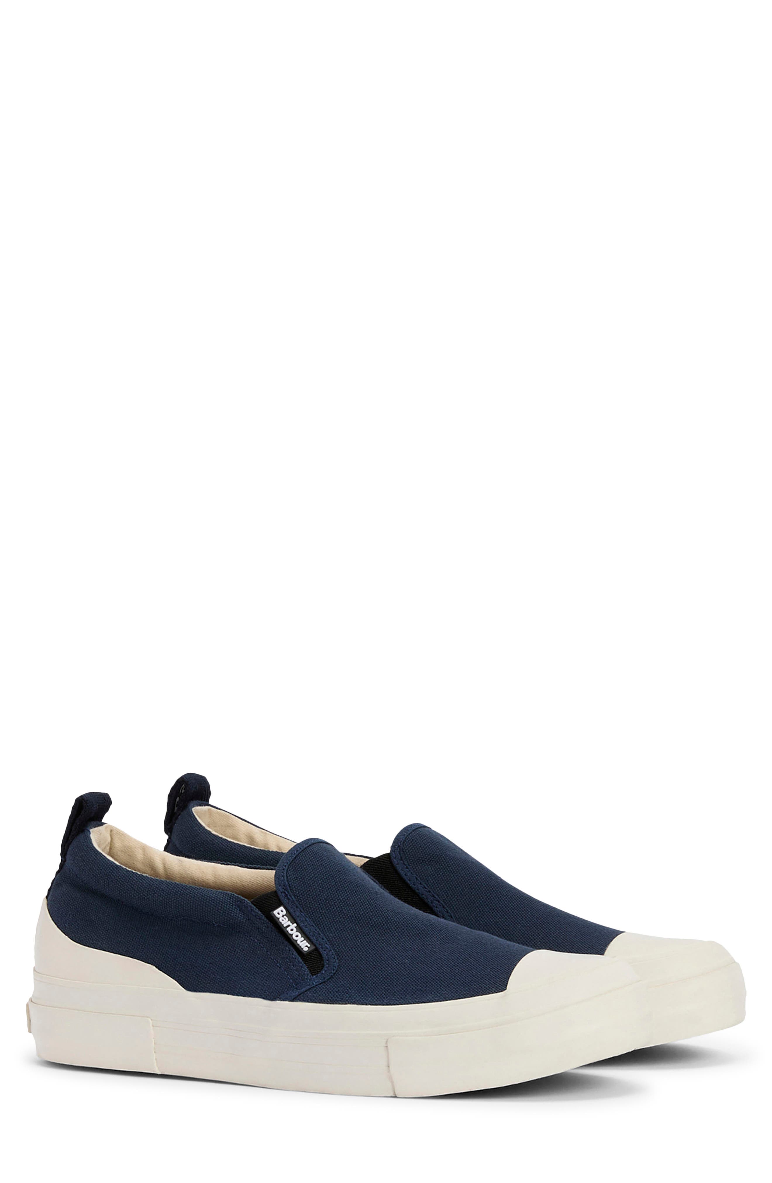 Barbour Cowan Canvas Slip-On Sneaker, Alternate, color, Navy