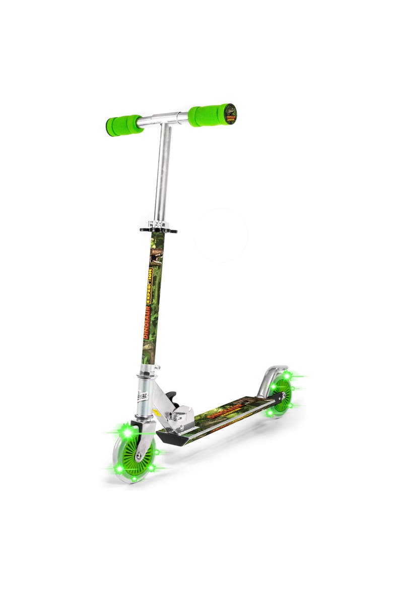Dinosaur Scooter with 2 Light Up Wheels, Main, color, Multicolored