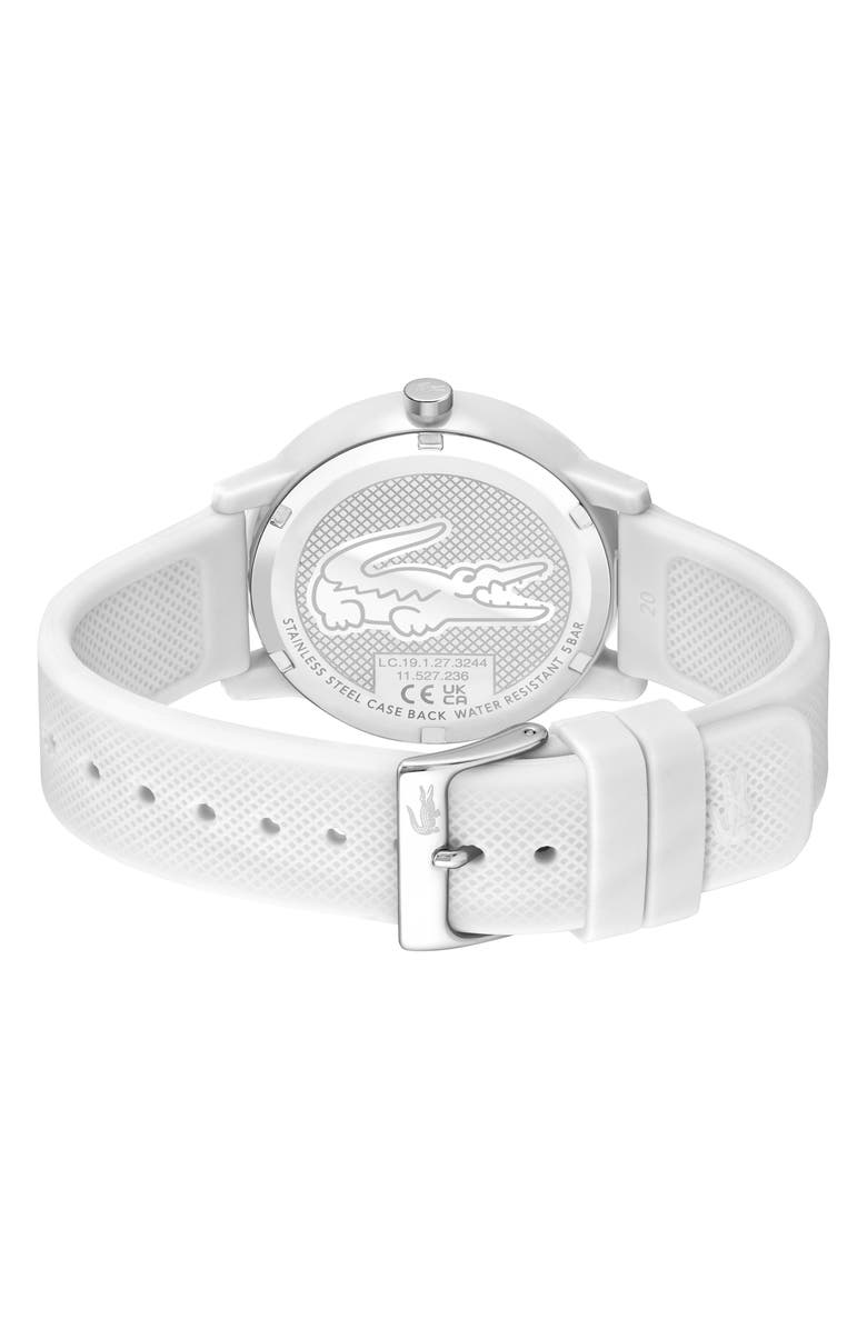 Lacoste 12.12 Silicone Strap Watch, 42mm, Alternate, color, White