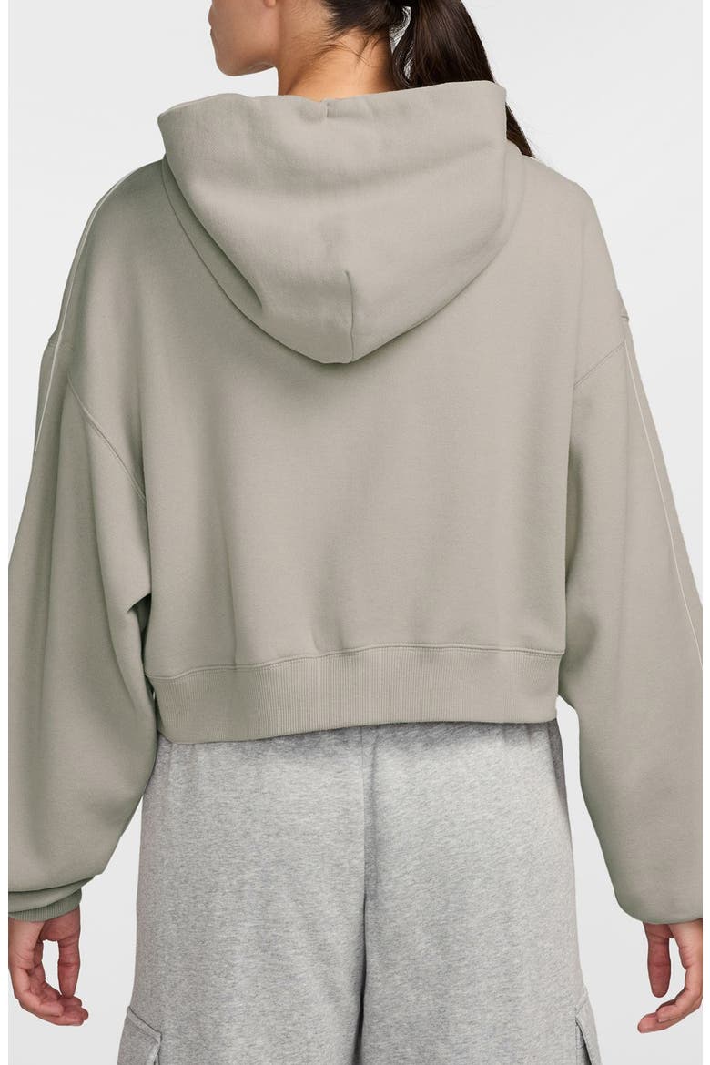 Studio Fleece Oversized Full Zip Cropped Graphic Hoodie, Alternate, color, CREAM II/ SAIL