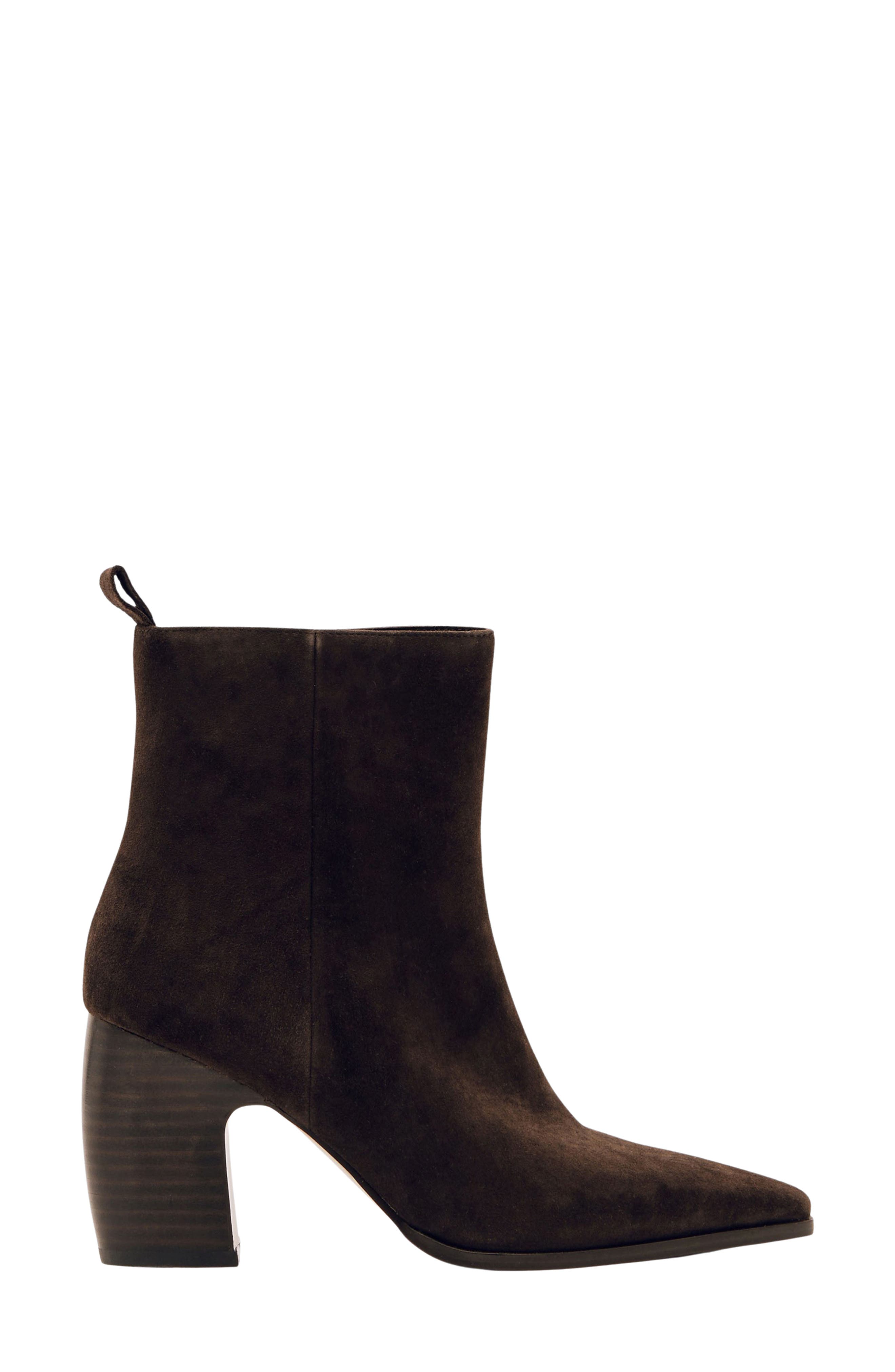 Reiss Amy Pointed Toe Bootie, Main, color, Chocolate