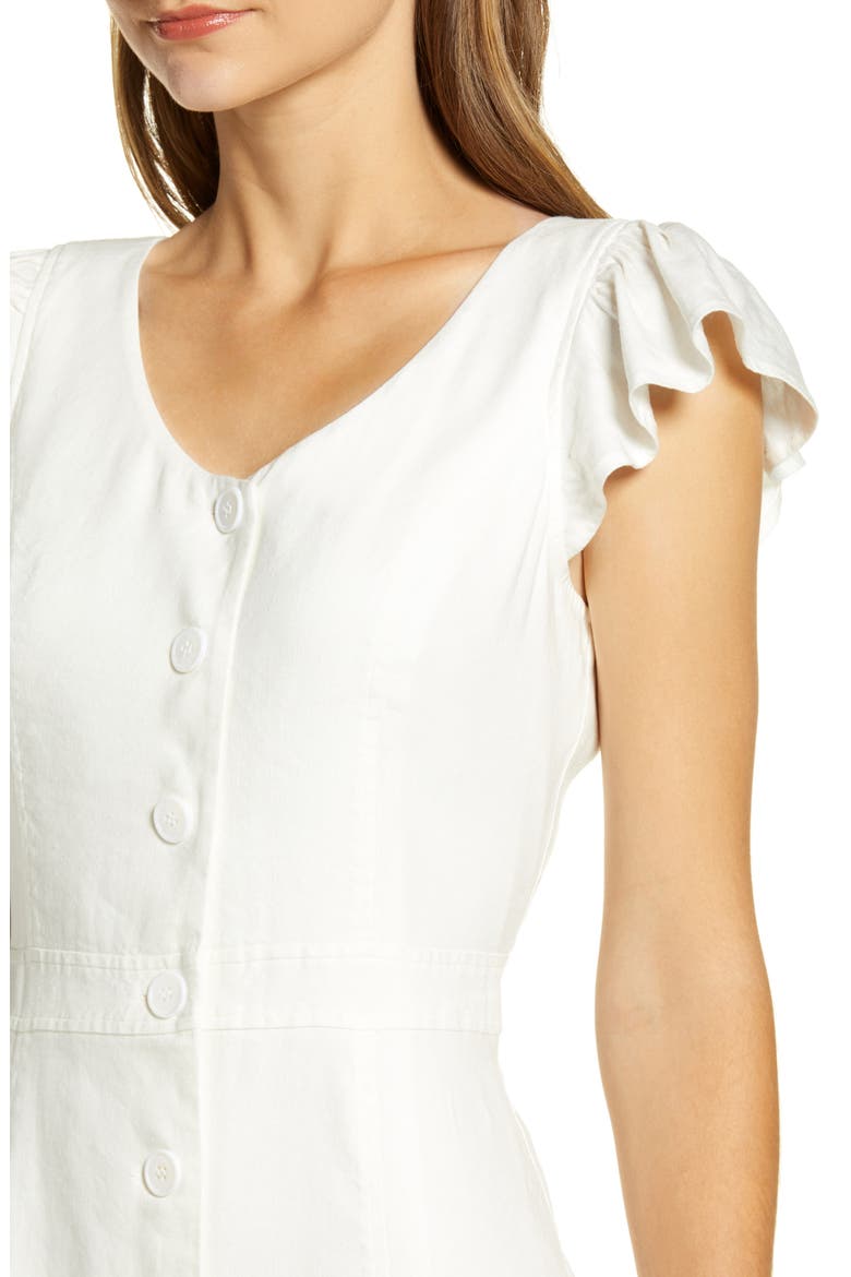 Button Down Midi Dress, Alternate, color, IVORY