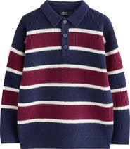 NEXT Kids' Stripe Polo Sweater