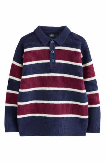 NEXT Kids' Stripe Polo Sweater