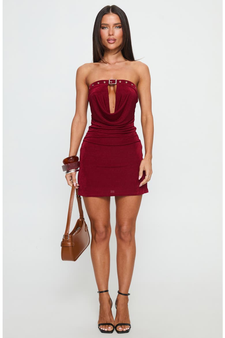 Dream About Me Buckle Strapless Minidress, Alternate, color, RED