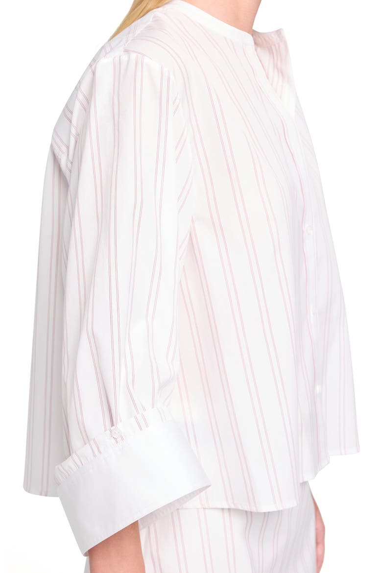 The Beau Stripe Button-Up Shirt, Alternate, color, WHITE / WINE