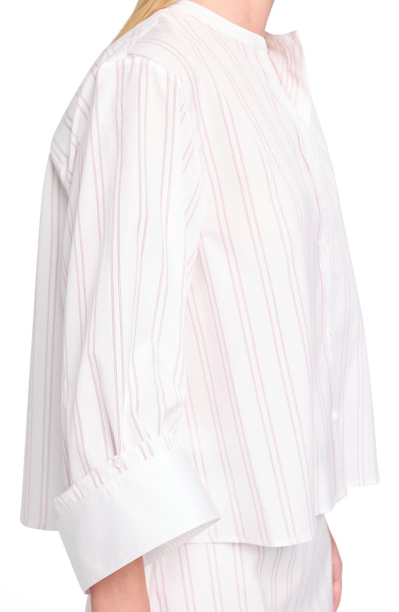 TWP The Beau Stripe Button-Up Shirt, Alternate, color, White / Wine
