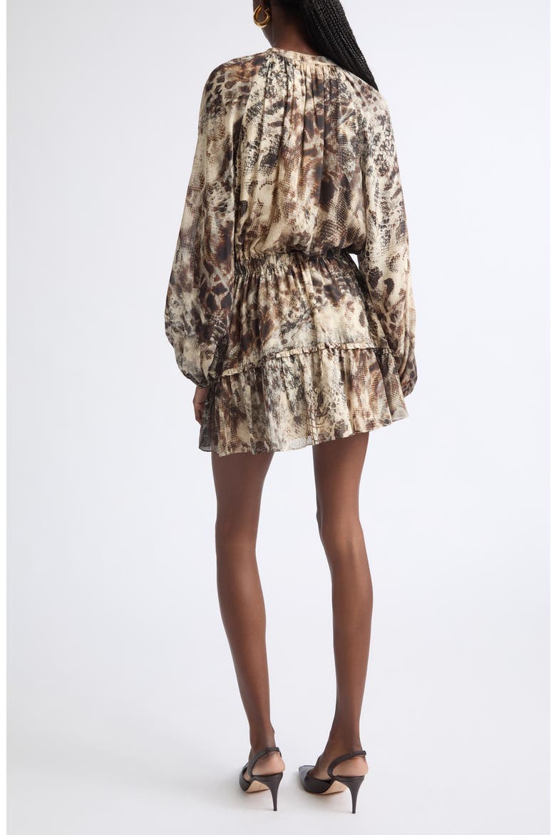 Vivi Silk Blend Minidress, Alternate, color, BONE PYTHON