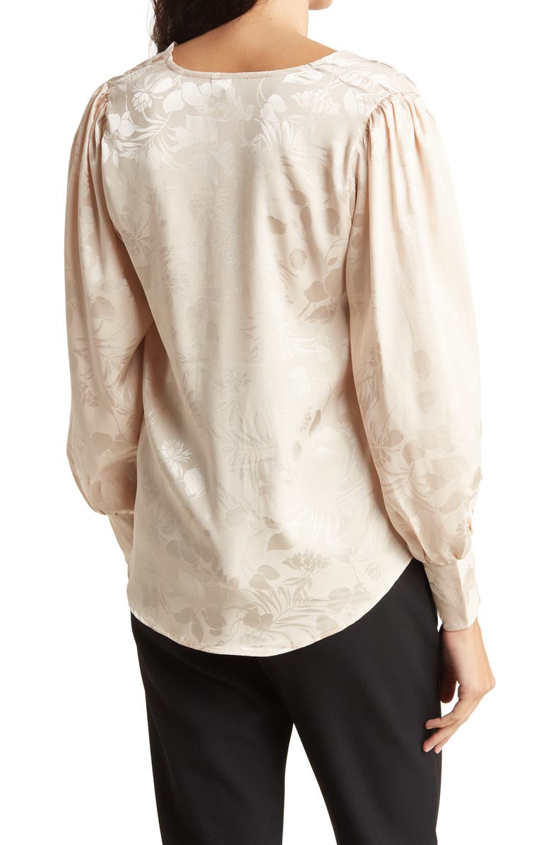 CHENAULT Surplice Long Sleeve Satin Blouse, Alternate, color, 