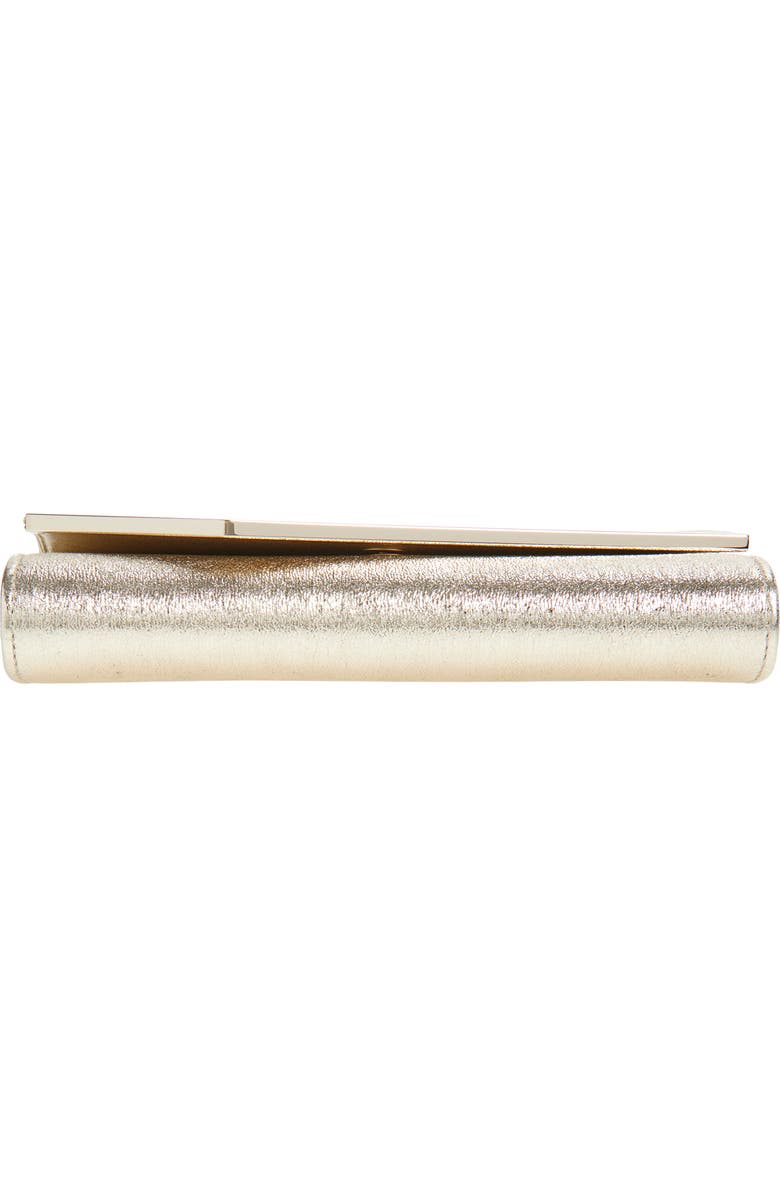 Jimmy Choo Emmie Glitter Leather Clutch, Alternate, color, Platinum Ice/ Light Gold