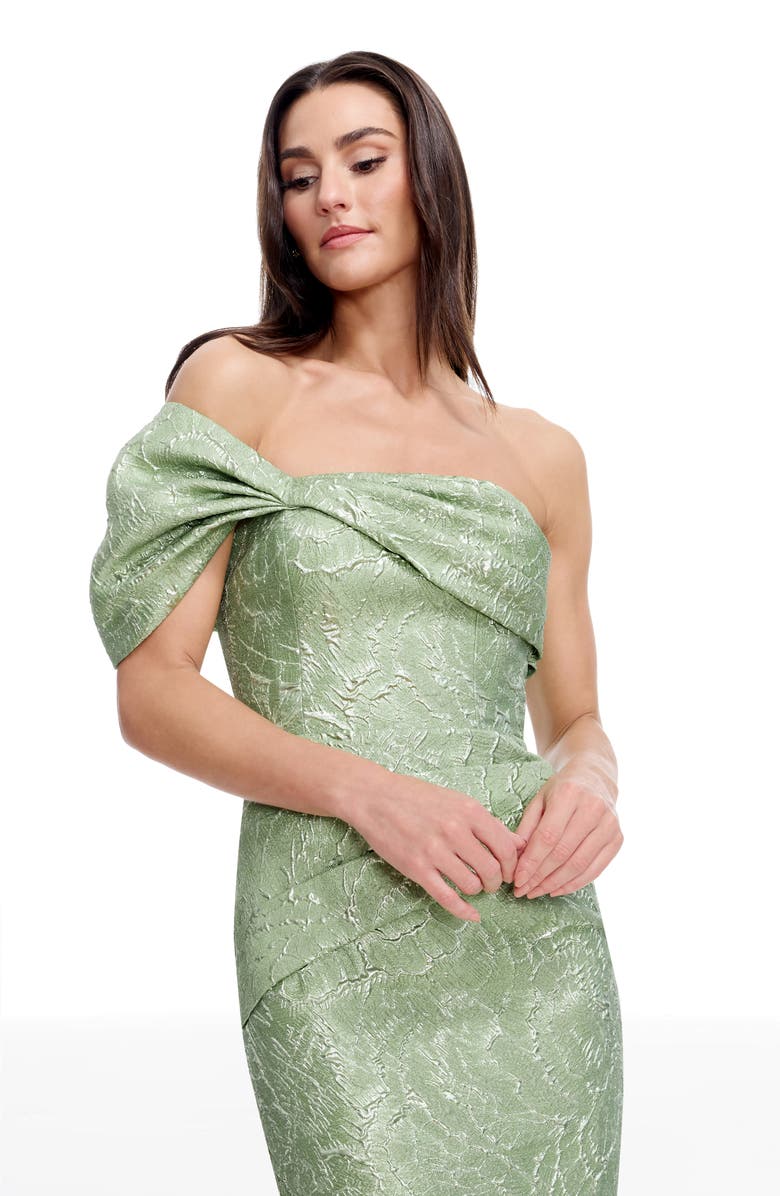 Dress the Population Cyprus Metallic Floral Jacquard Sheath Dress, Alternate, color, Sage