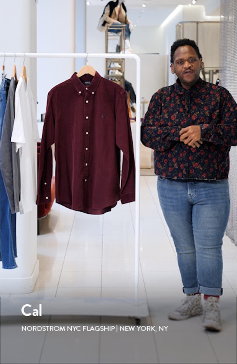 Classic Fit Corduroy Button-Down Shirt, sales video thumbnail