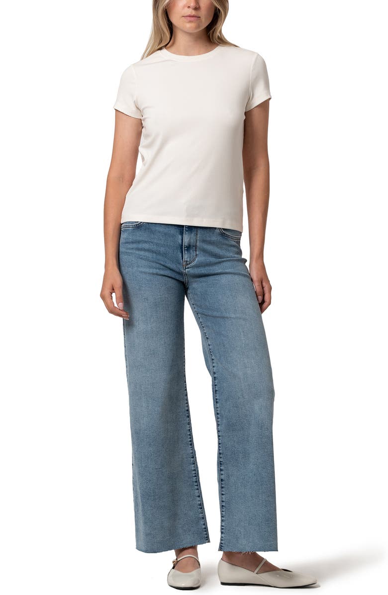 Mavi Jeans Tencel<sup>®</sup> Lyocell Blend Rib T-Shirt, Alternate, color, Coconut Milk