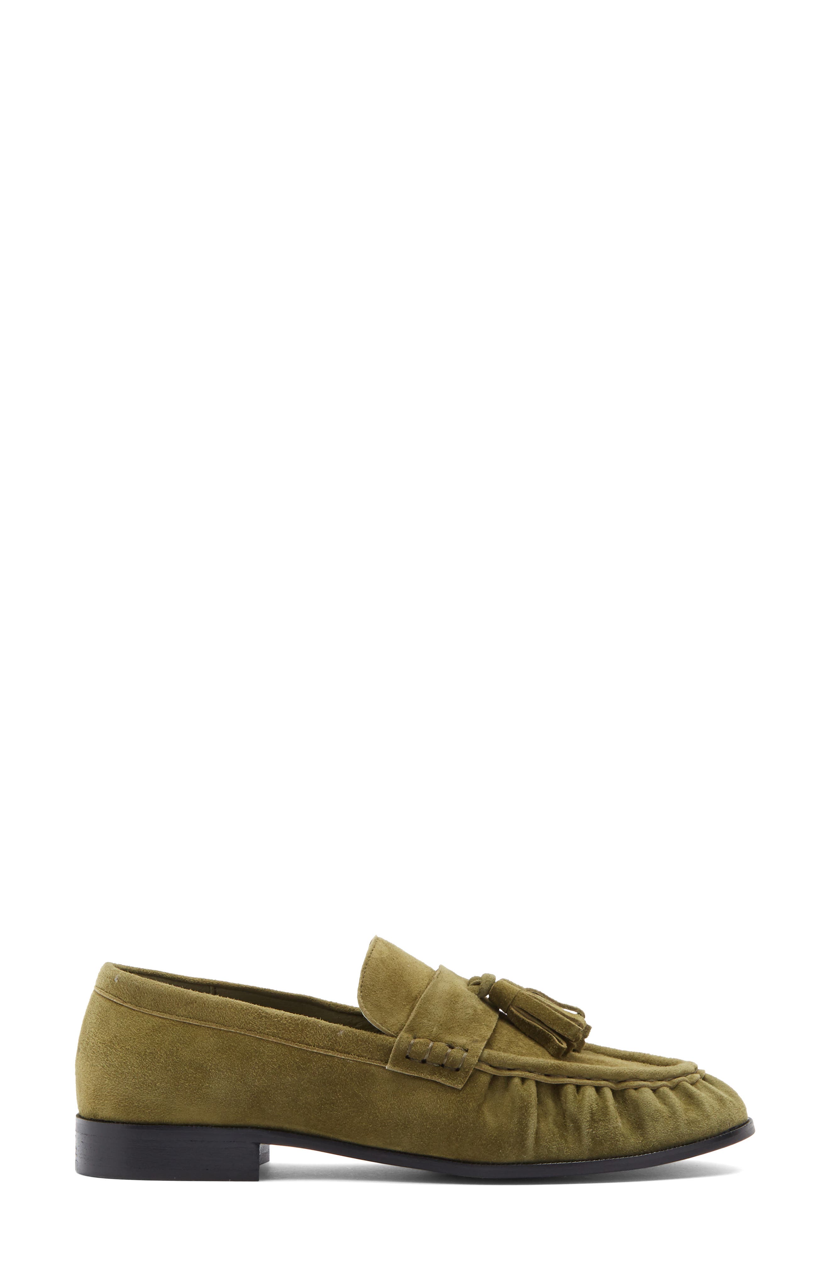 Articulate Kiltie Loafer, Alternate, color, OLIVE SUEDE