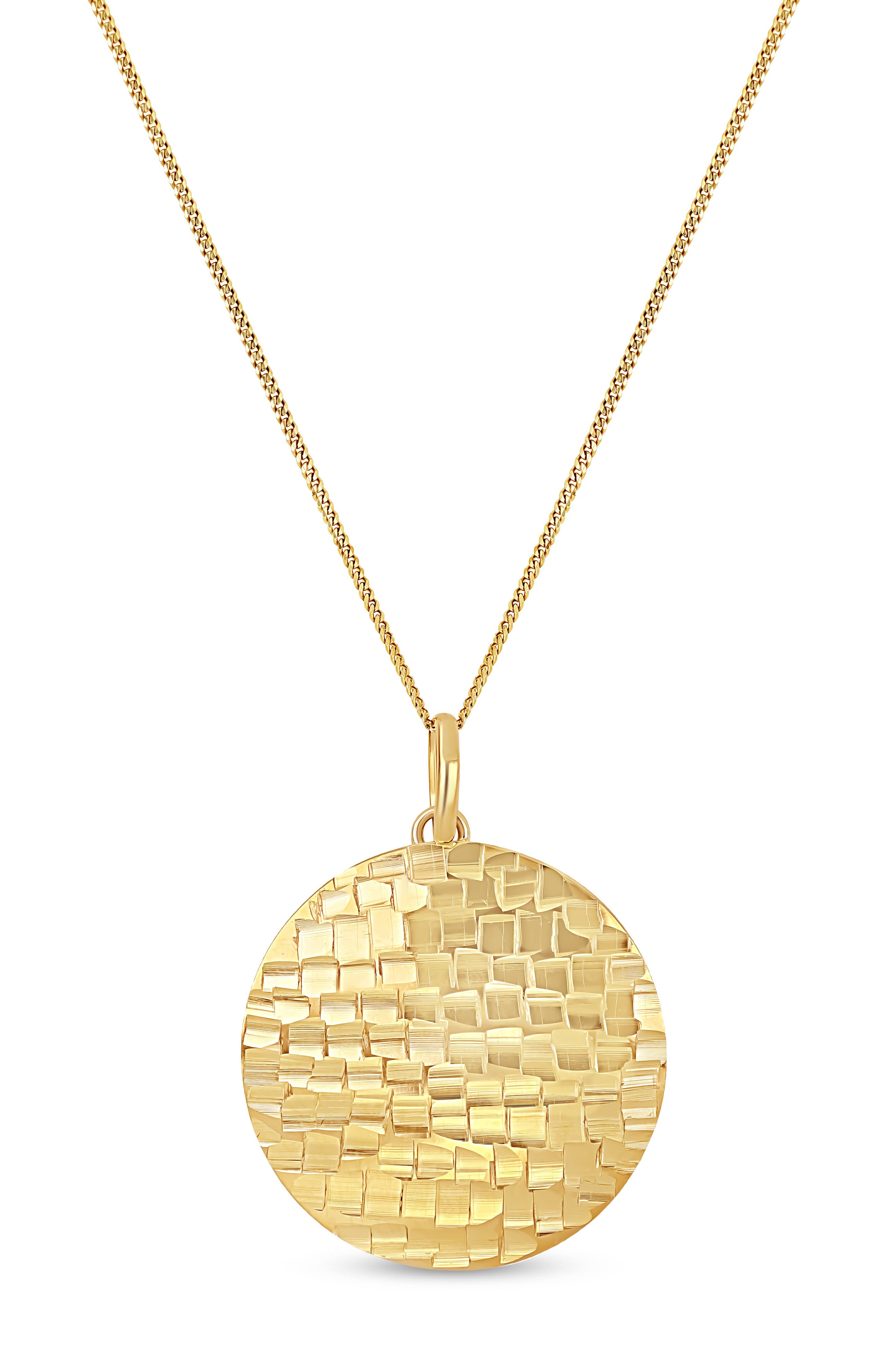 14K Gold Medallion Pendant Necklace