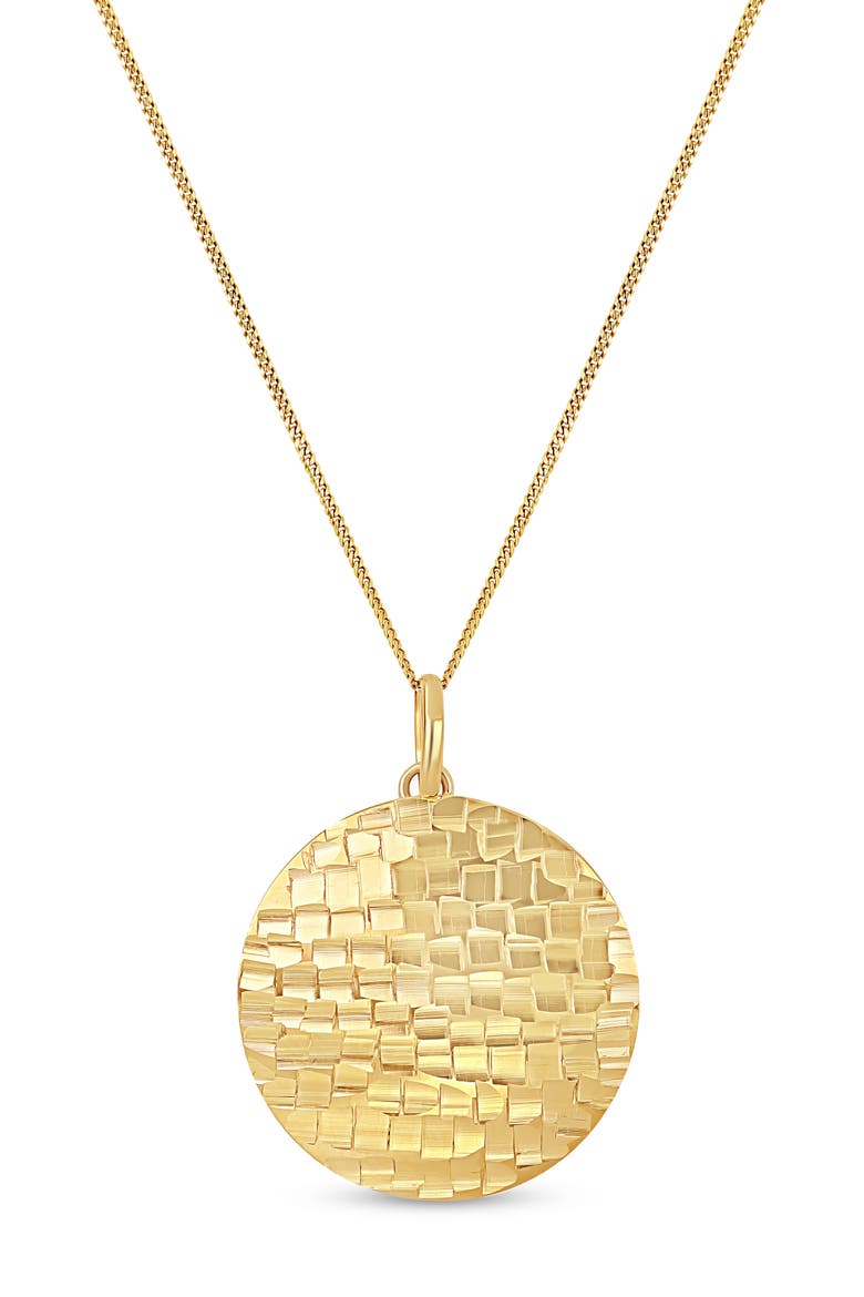 14K Gold Medallion Pendant Necklace, Main, color, 14K YELLOW GOLD
