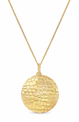 14K Gold Medallion Pendant Necklace