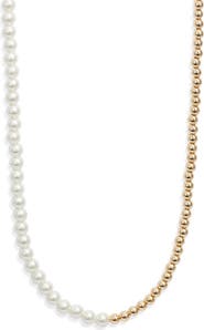 Nordstrom Faux Pearl & Bead Toggle Necklace