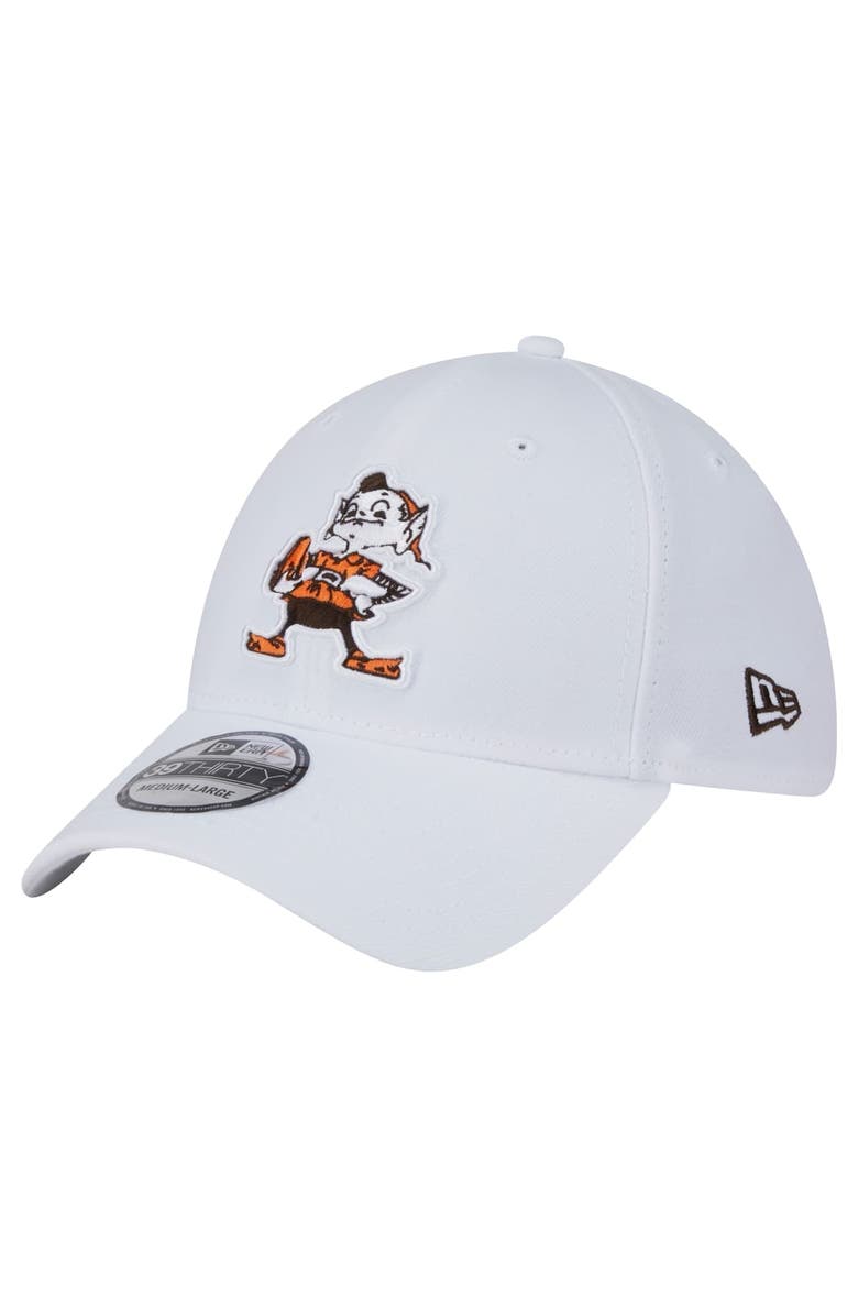 New Era Men's New Era White Cleveland Browns Throwback 39THIRTY Flex Hat, Main, color, White