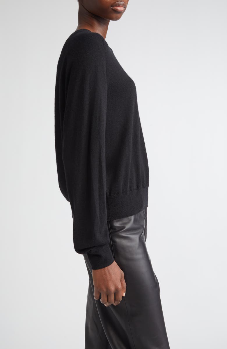 LOULOU DE SAISON Angus Cashmere Crewneck Sweater, Alternate, color, Black