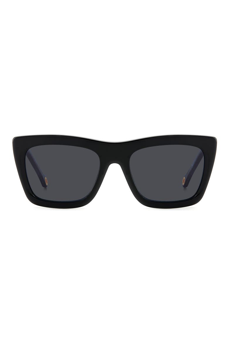 53mm Square Sunglasses, Main, color, BLACK