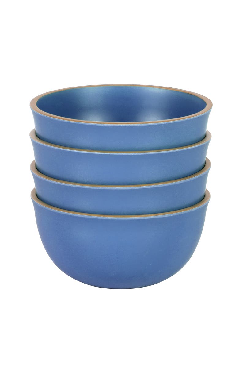 Gibson Home Rockabye 4 Piece 6.1 Inch Melamine Cereal Bowl Set, Main, color, Blue