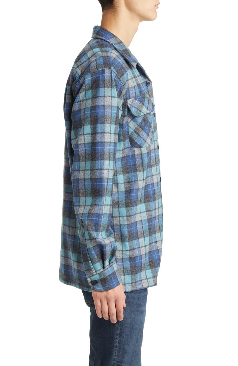 Pendleton Board Plaid Virgin Wool Flannel Button-Up Shirt, Alternate, color, 