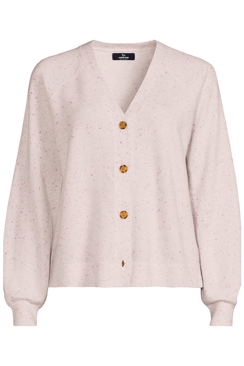 Plus Size Cashmere Cardigan, Alternate, color, Ivory Confetti Donegal