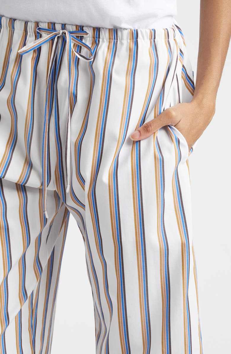 LESET Yoshi Stripe Cotton Blend Drawstring Pants, Alternate, color, Parch/Choco/Blue Stripe