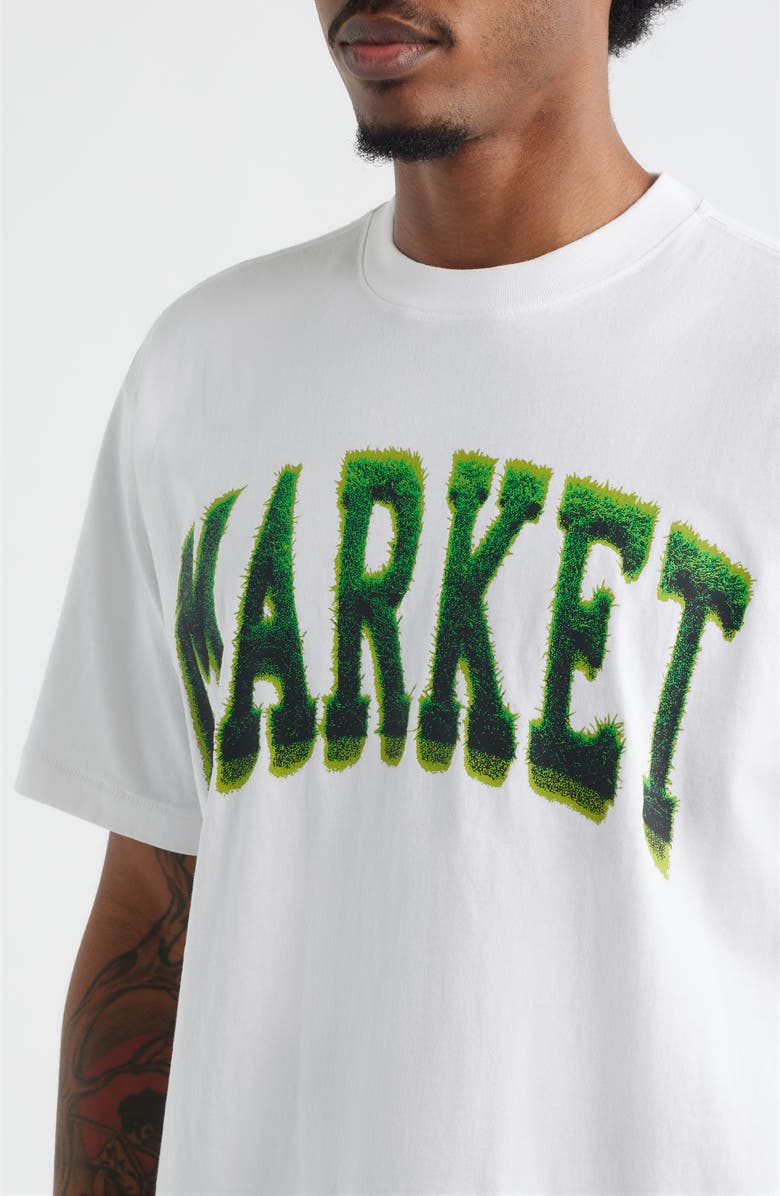 MARKET SMILEY<sup>®</sup> Take the Gold Arc Logo Graphic T-Shirt, Alternate, color, White