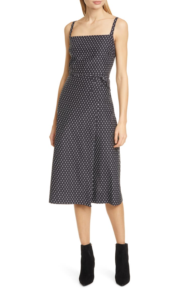 Paethina Geo Print Cotton & Silk Dress, Main, color, ECLIPSE PRSTN