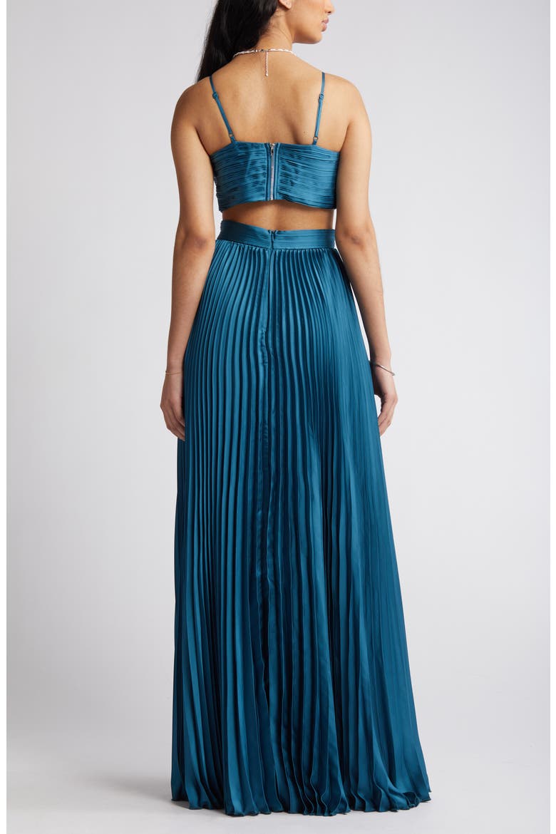 Got the Glam Pleated Gown, Alternate, color, TEAL