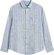 Tommy Bahama Raffia Dunes Stripe Linen & Cotton Long Sleeve Shirt