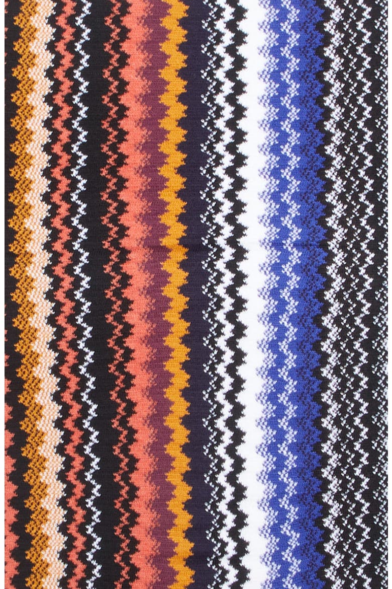 Zigzag Knit Scarf, Alternate, color, BLUE/ ORANGE