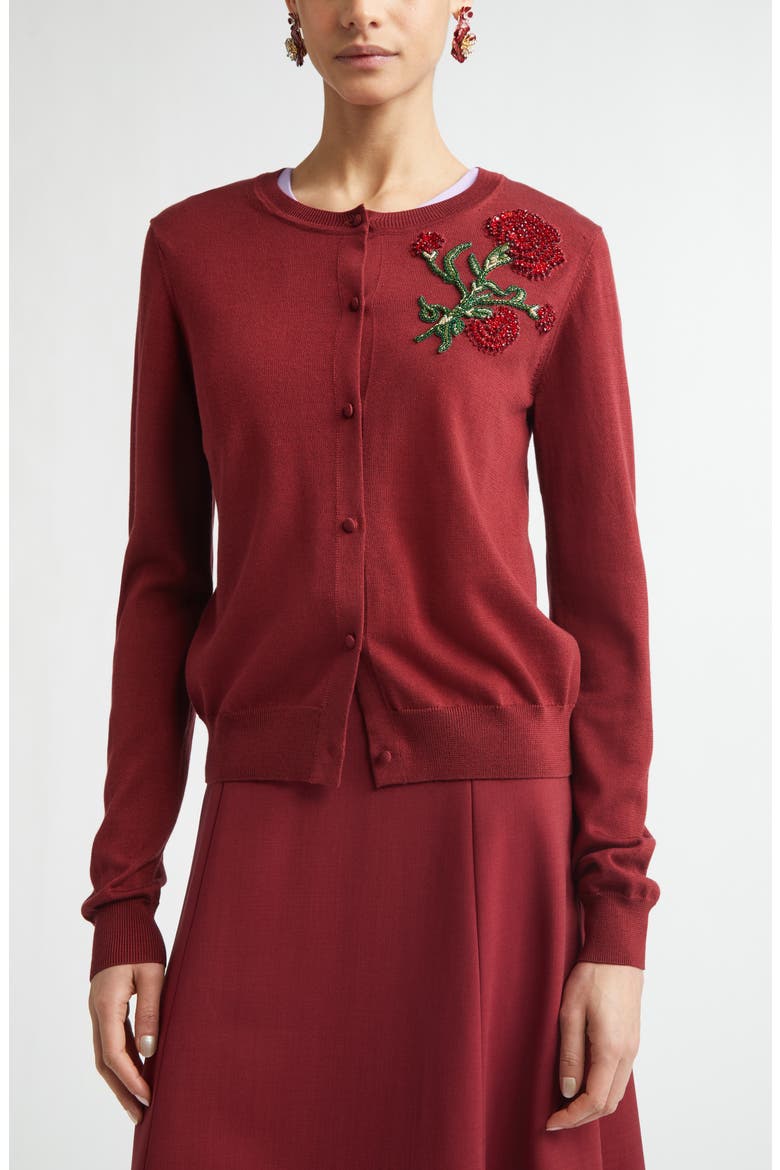 Crystal Embroidered Silk Cardigan, Alternate, color, RIOJA MULTI