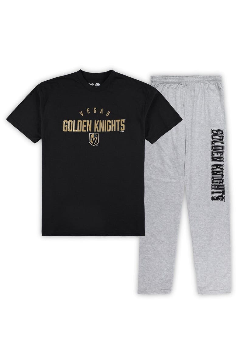 PROFILE Men's Vegas Golden Knights Black/Heather Gray Big & Tall T-Shirt & Pants Lounge Set, Main, color, Black