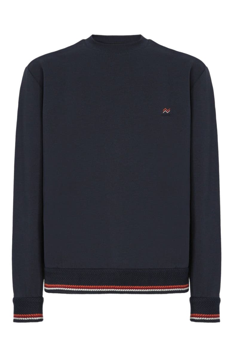 Missoni Crew Neck Sweatshirt With Knit Embroidery And Logo, Alternate, color, Blue
