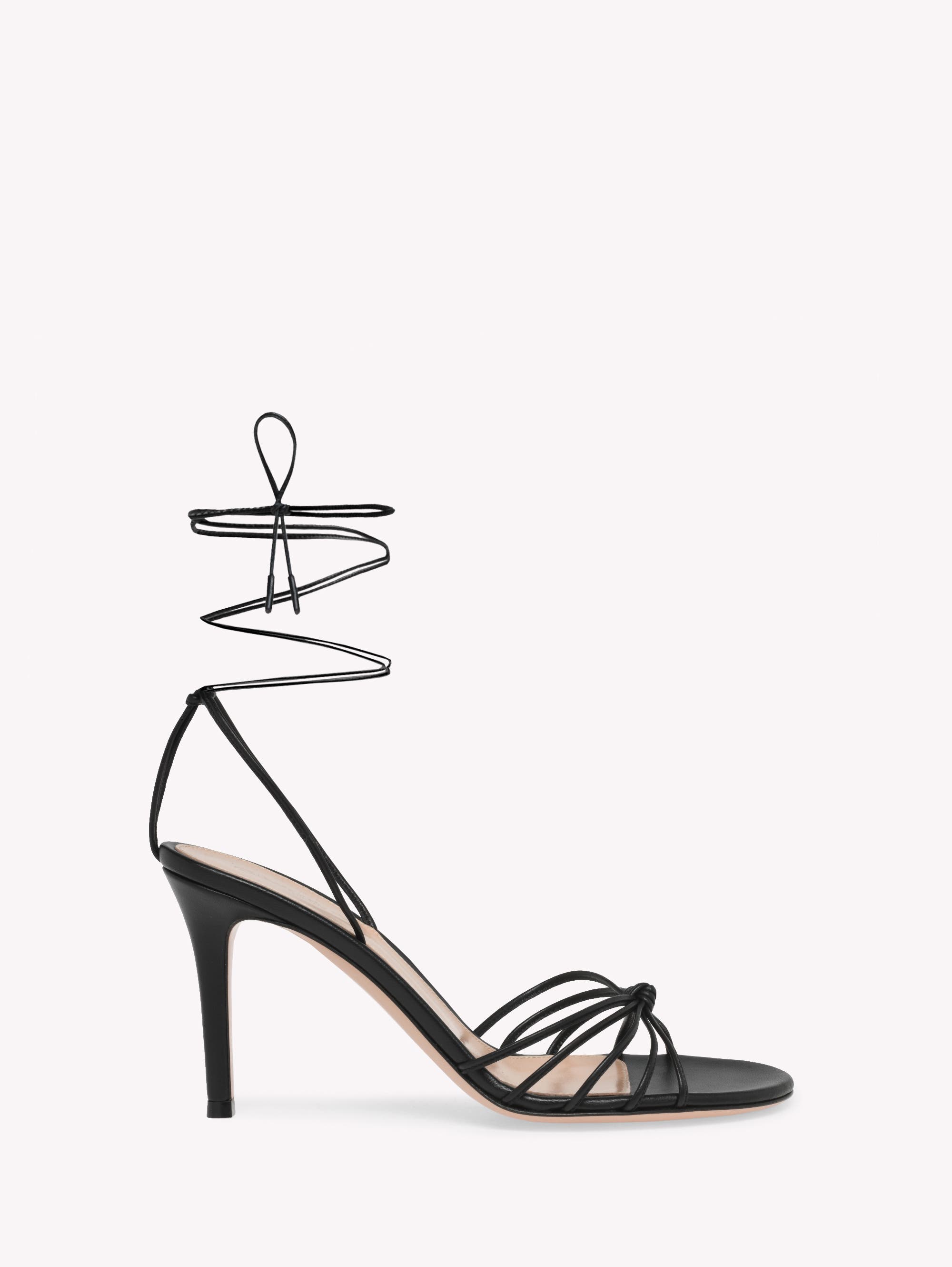 Gianvito Rossi Gwyneth 85 Sandals, Main, color, Black Nappa