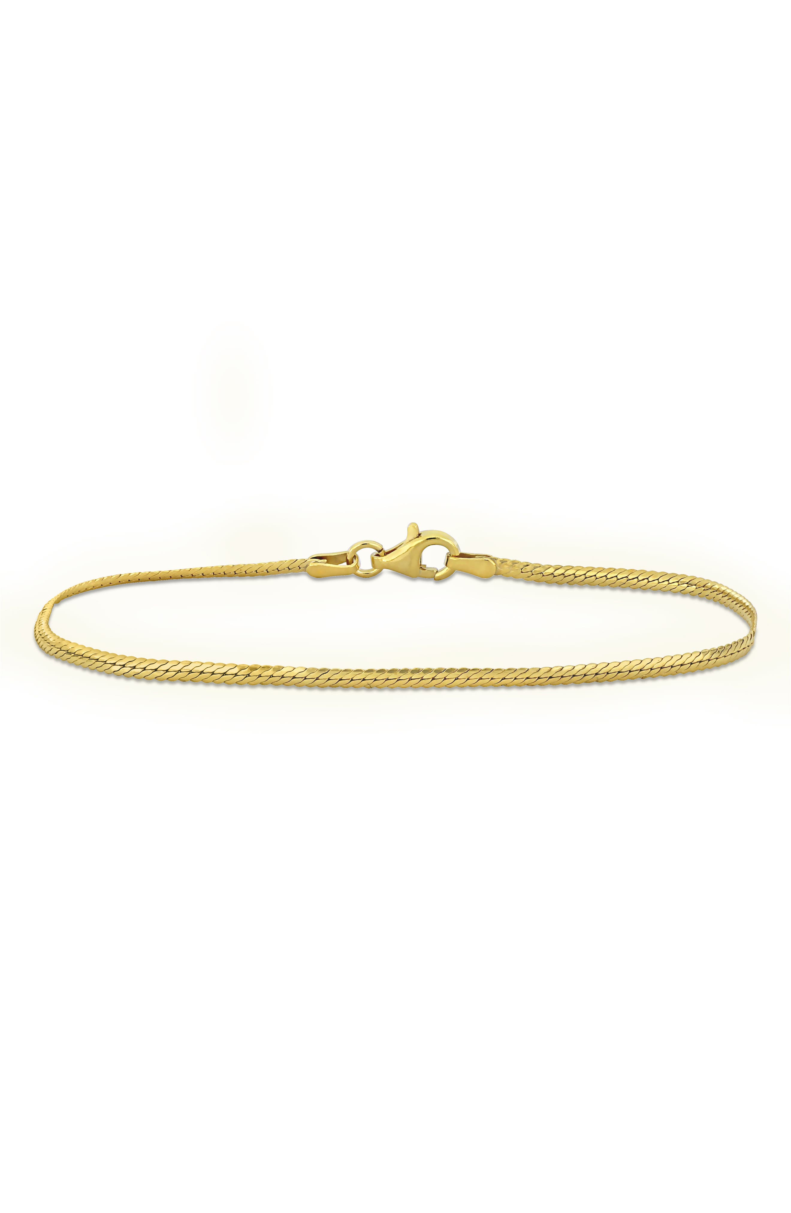 2mm Herringbone Chain Bracelet