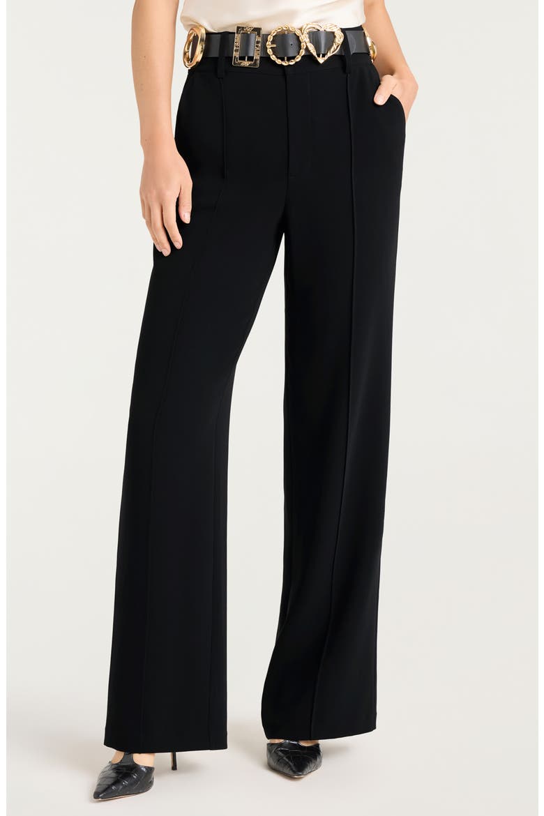 Golden Belt Wide Leg Pants, Main, color, BLACK
