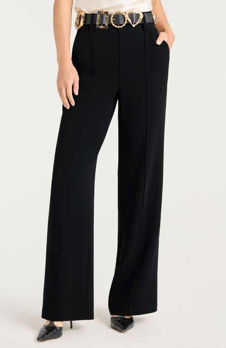 Cinq à Sept Golden Belt Wide Leg Pants