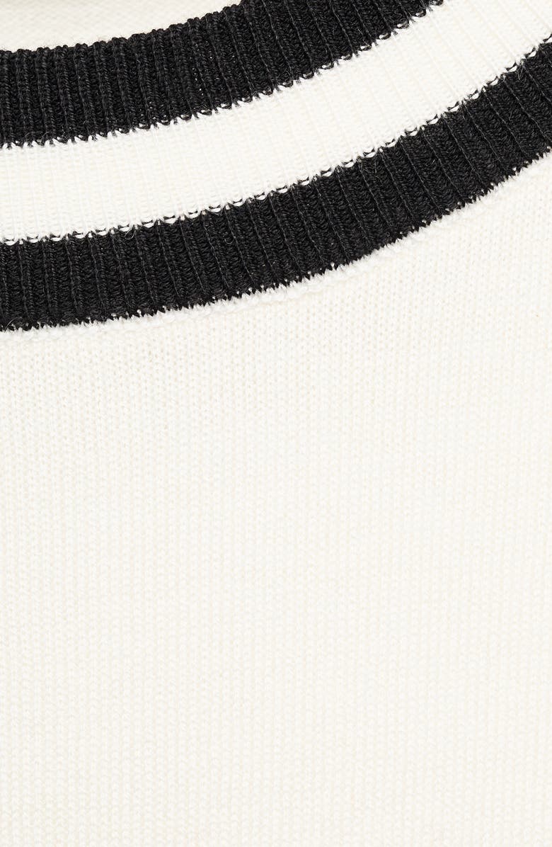 MANGO Contrast Stripe Short Sleeve Sweater, Alternate, color,