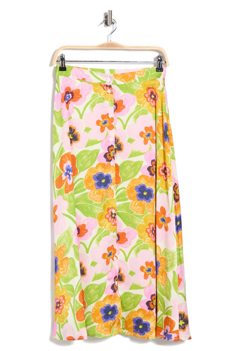 Celly Woven Skirt, Main, color, SPICY GARDEN CREME