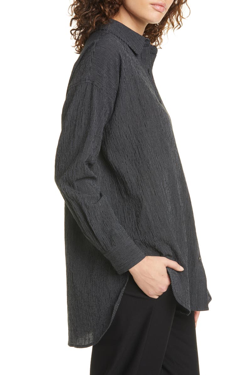Eileen Fisher Stripe Tencel<sup>®</sup> Lyocell & Organic Cotton Shirt, Alternate, color, 