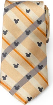 Cufflinks, Inc. x Disney Mickey Tan Plaid Silk Tie