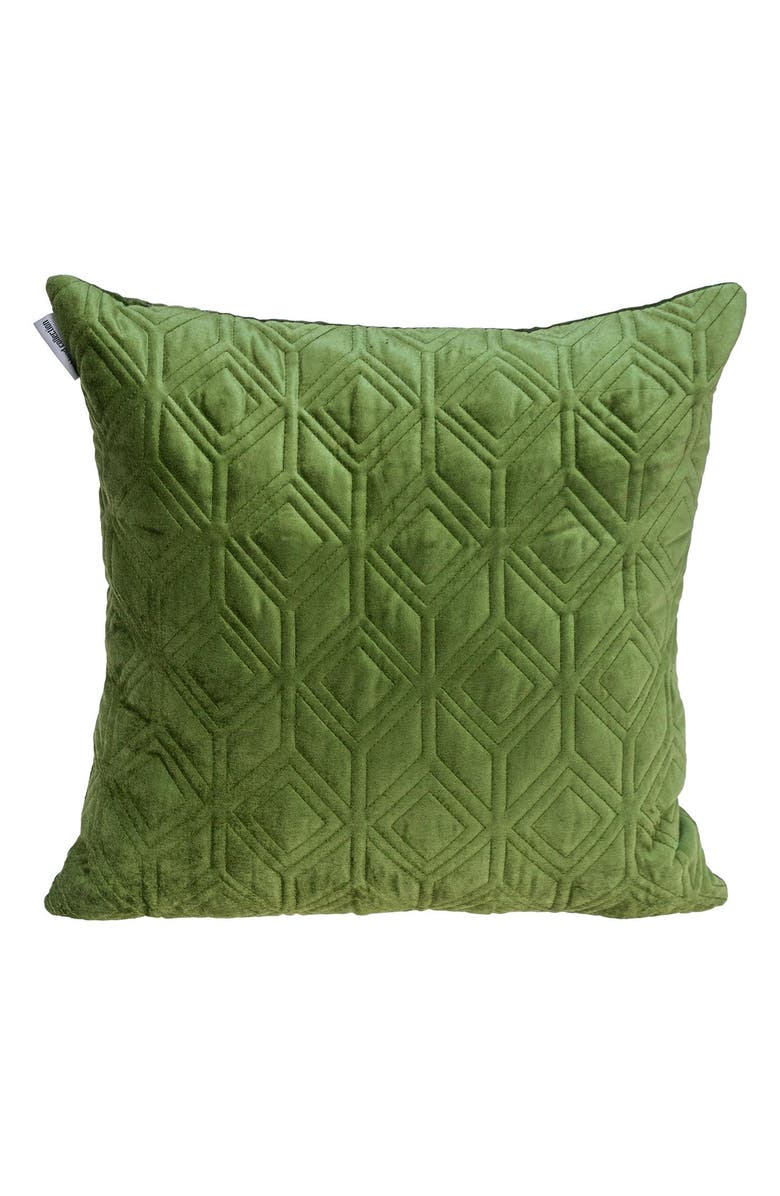 PARKLAND COLLECTION Tufted Velvet Throw Pillow, Main, color, Olive